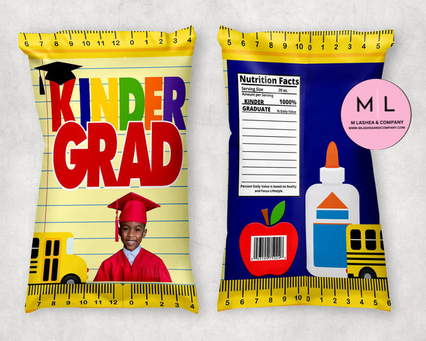 Kinder Grad Chip Bag Template Bundle