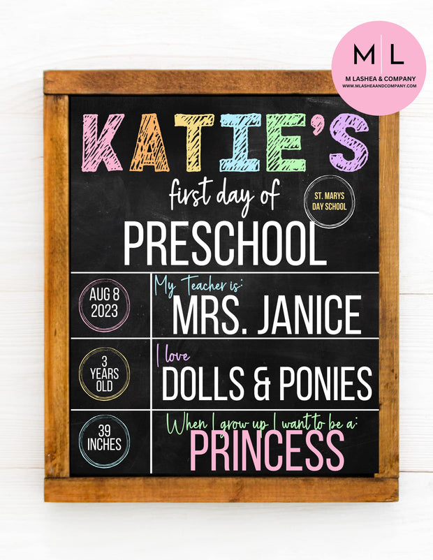 First Day of School Board Templates (Canva)