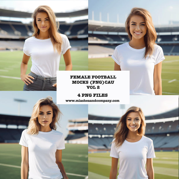 Female Football Mock-ups VOL 2 (Caucasian, Set of 4)