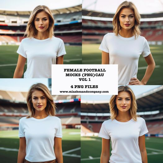 Female Football Mock-ups VOL 1 (Caucasian, Set of 4)