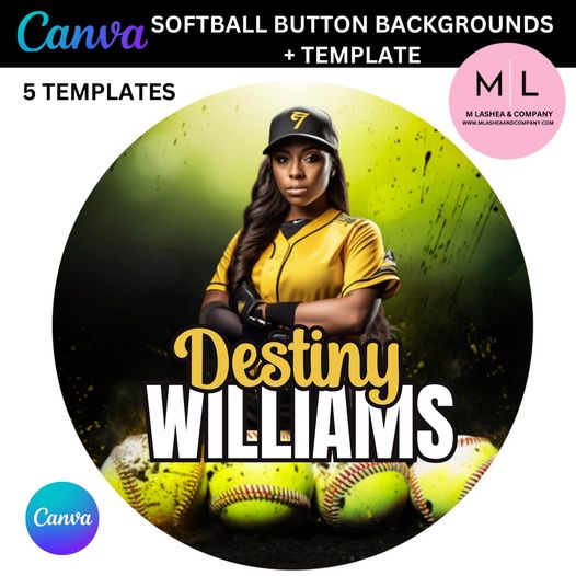 CANVA SOFTBALL BUTTON TEMPLATES