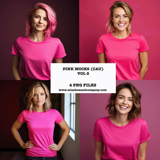 Female Pink Mock-ups VOL 2 (Caucasian, Set of 4)