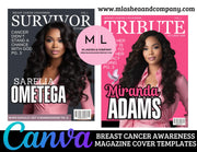 CANVA Breast Cancer Awareness Magazine Cover Templates