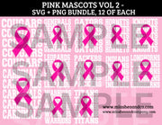 PINK MASCOTS SVG/PNG BC Bundle VOL 2