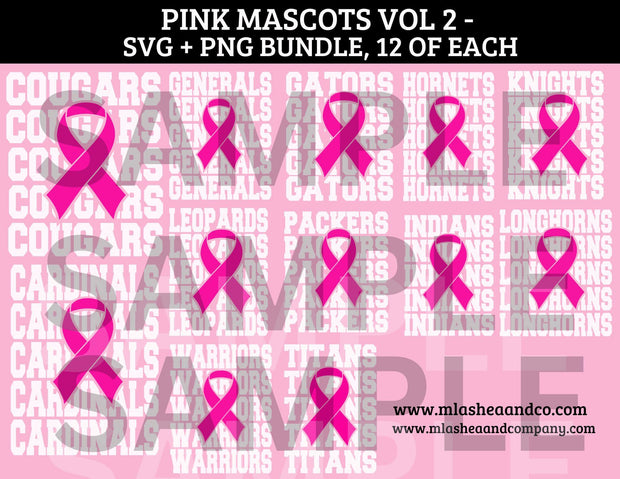 PINK MASCOTS SVG/PNG BC Bundle VOL 2