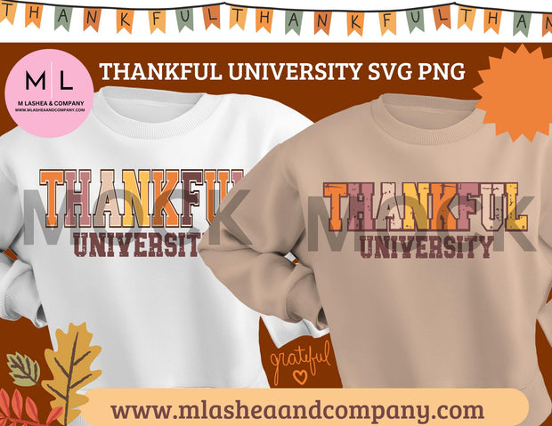 THANKFUL UNIVERSITY SVG-PNG Bundle