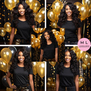 Black Female Black Gold Mock-ups (African American, Set of 7)