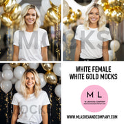 White Female White Gold Mock-ups (Caucasian, Set of 7)