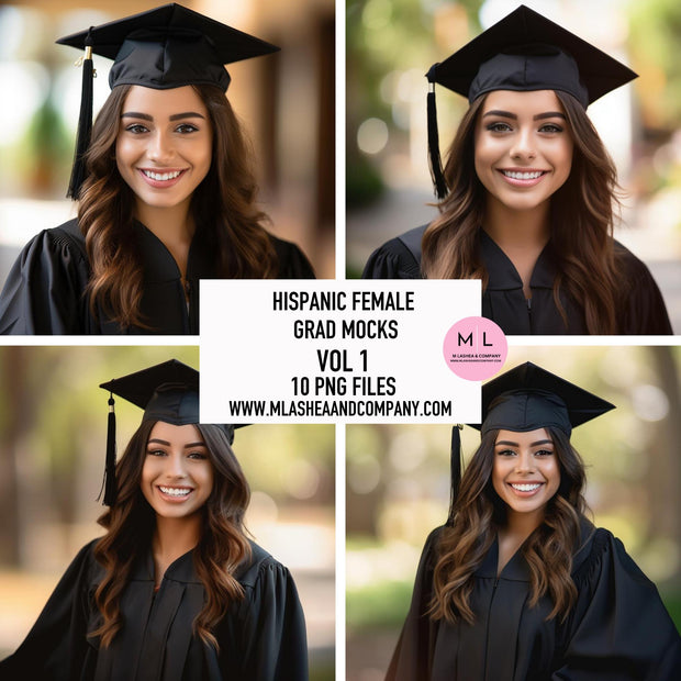 Hispanic Female Grad Mock Models Vol 1 (PNG)