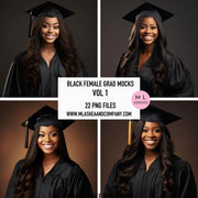 Black Female Grad Mock Models Vol 1 (PNG)