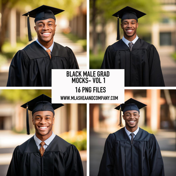 Black Male Grad Mock Models Vol 1 (PNG)