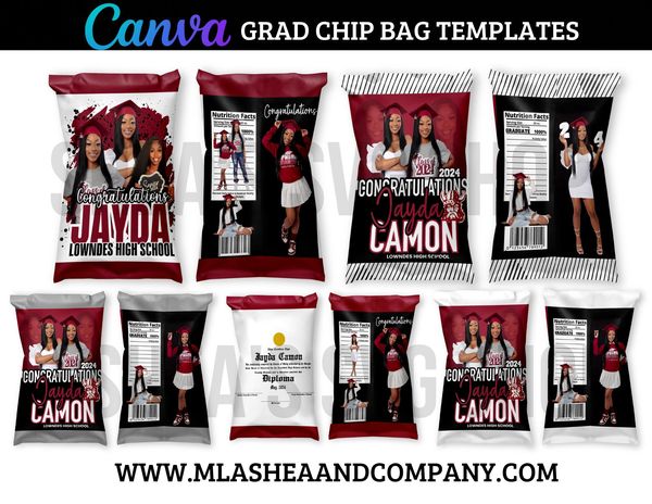 Canva Grad Chip Bag Template Bundle