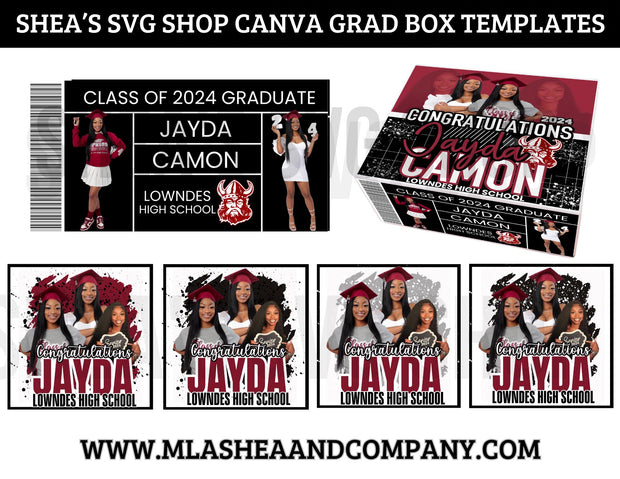 CANVA SENIOR GRAD BOX Templates