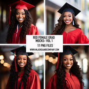 Red Female Grad Mock Models Vol 1 (PNG)