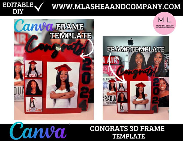 Canva 3D Congrats Frame Template (Large)