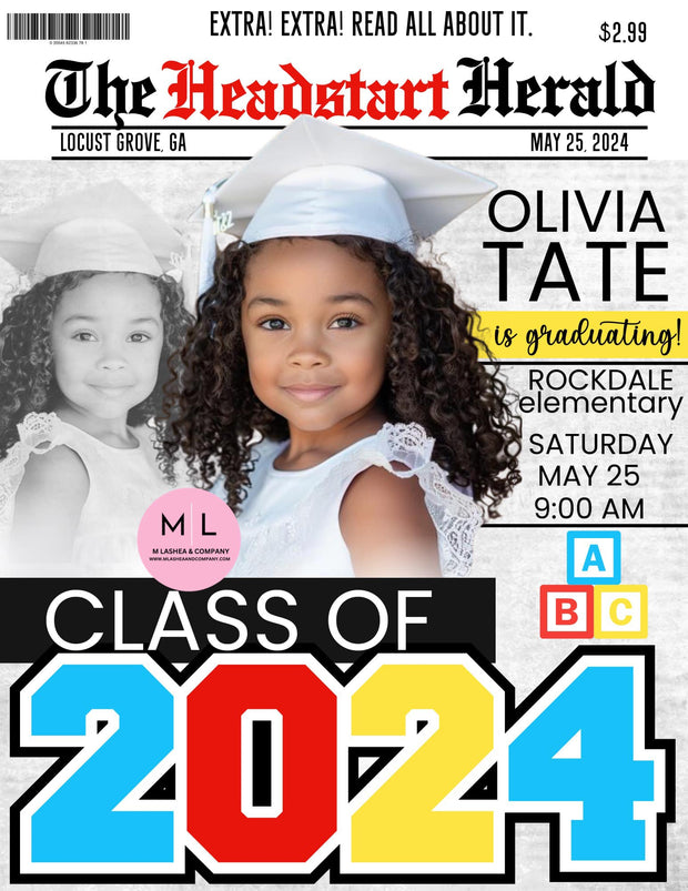 CANVA Kinder Grad Newspaper Templates