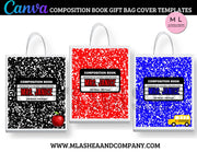 CANVA Composition Book Gift Bag Templates