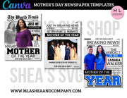 CANVA Mother’s Day Newspaper Templates