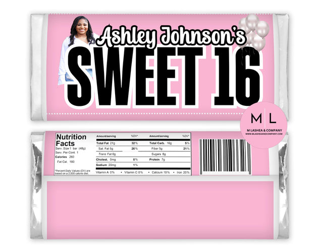 CANVA Sweet 16 Chocolate Bar Templates