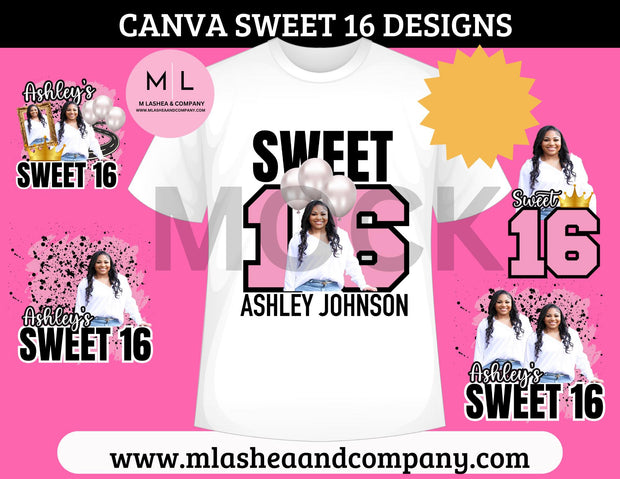 CANVA Sweet 16 Designs (Templates)