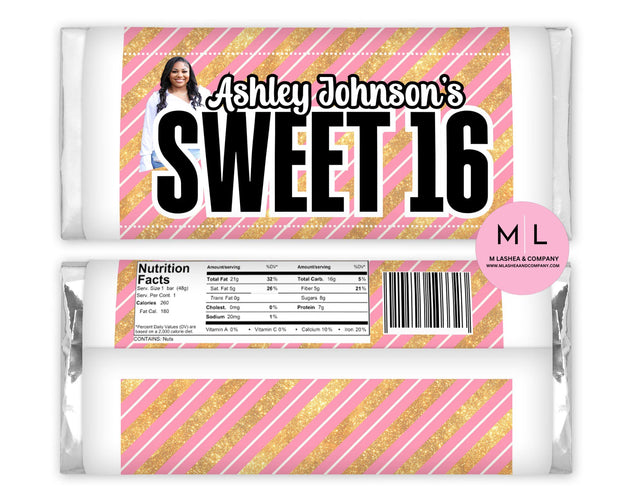 CANVA Sweet 16 Chocolate Bar Templates