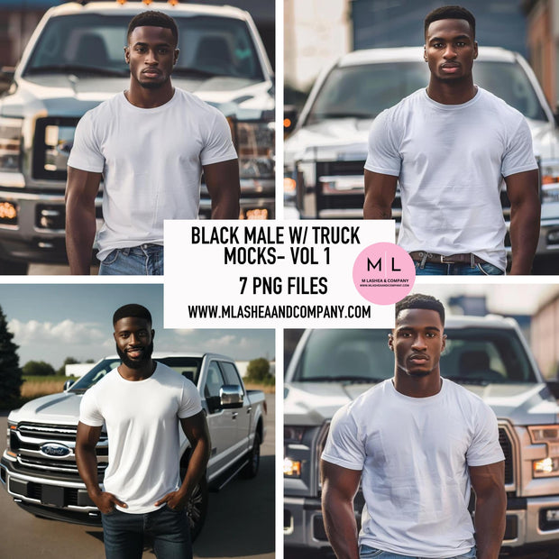 Black Male w/ Truck Mocks Vol 1 (PNG)