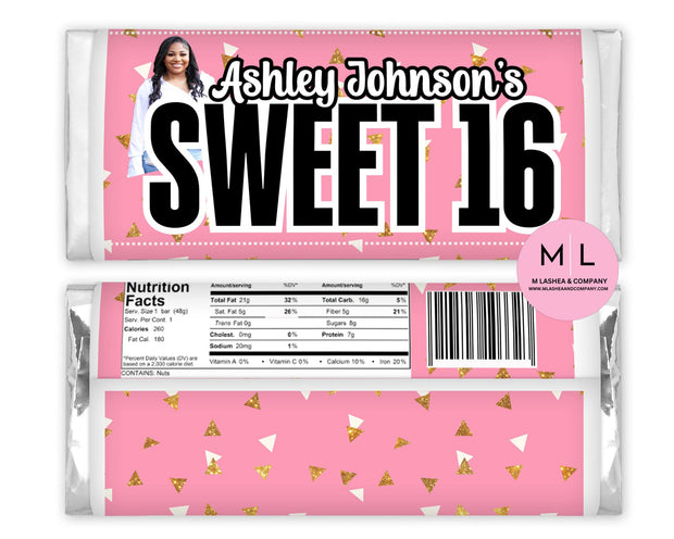 CANVA Sweet 16 Chocolate Bar Templates