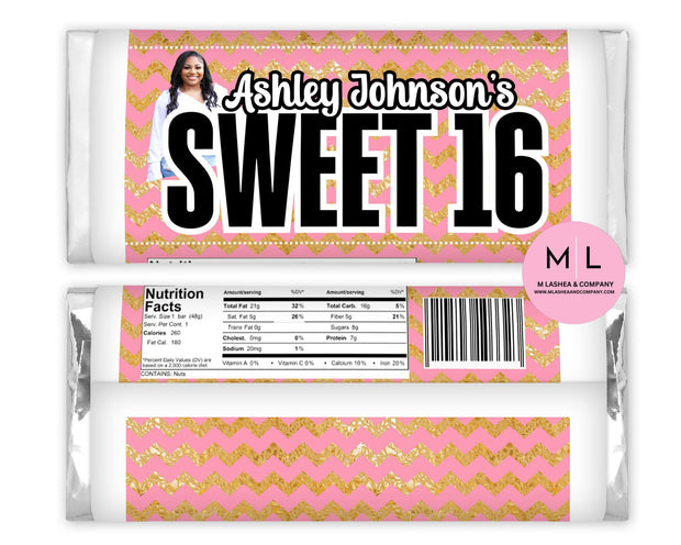 CANVA Sweet 16 Chocolate Bar Templates