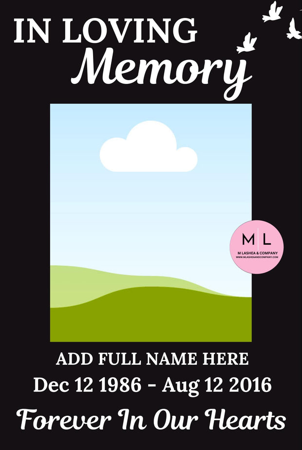 Canva In Loving Memory Garden Flag Template