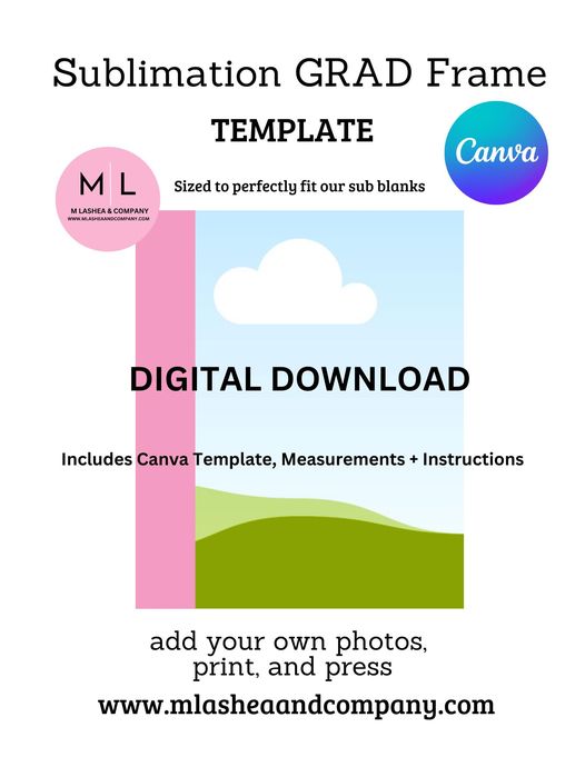 Sublimation GRAD Frame Template (Canva)