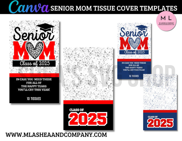 CANVA Senior Mom Tissue Cover Templates