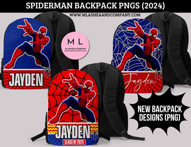 Spider-Man Full Backpack Designs (2024) PNG Bundle