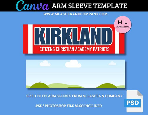 Arm Sleeve Template  (Canva + PSD)