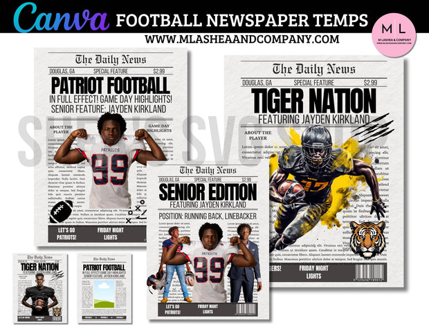 CANVA Football Newspaper Templates