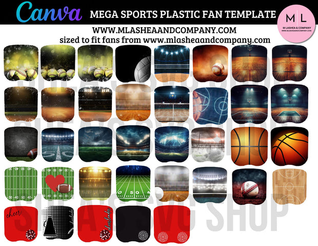 CANVA Mega Sports Plastic Fan Template Bundle