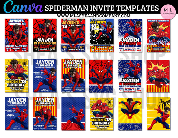 CANVA SPIDERMAN INVITE Templates