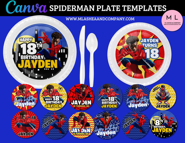 CANVA SPIDERMAN PLATE Templates