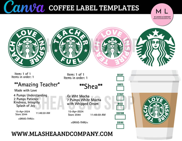 CANVA Coffee Label Templates