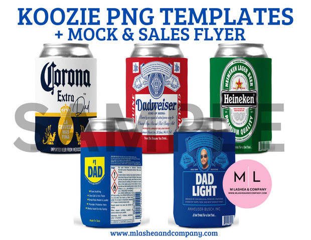 Dad Koozie Templates PNG BUNDLE