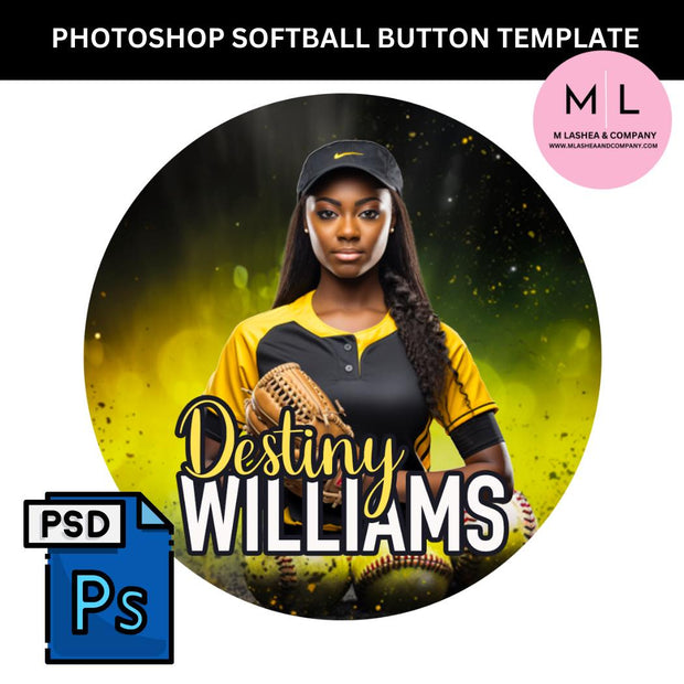 PHOTOSHOP SOFTBALL BUTTON TEMPLATES