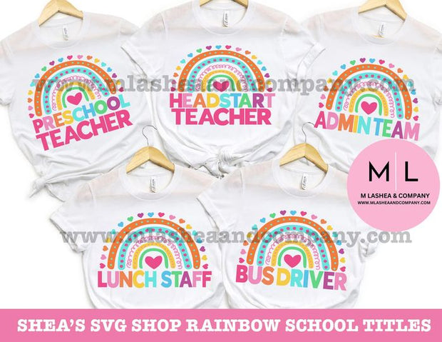 Rainbow School Titles SVG Bundle