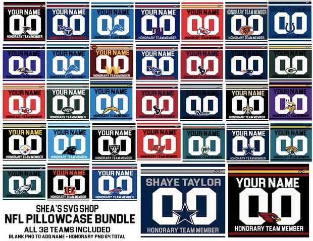 NFL Pillowcase SVG Bundle