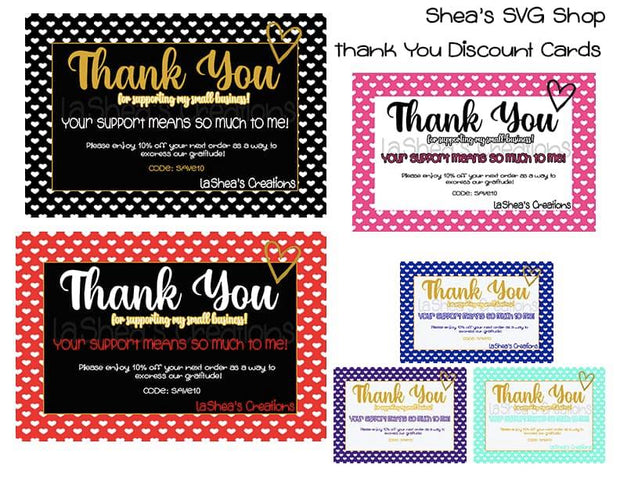 Thank You Discount Card SVG Bundle