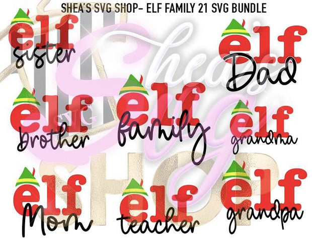 Elf Family 21 SVG Bundle Plus Mocks Shown