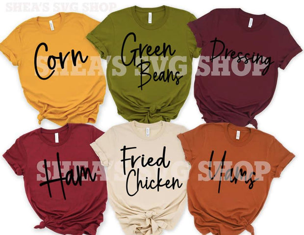 Thanksgiving Food Names SVG Bundle plus Mocks Shown