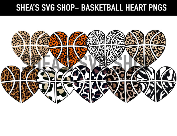 Basketball Heart PNG Plus Mocks Shown