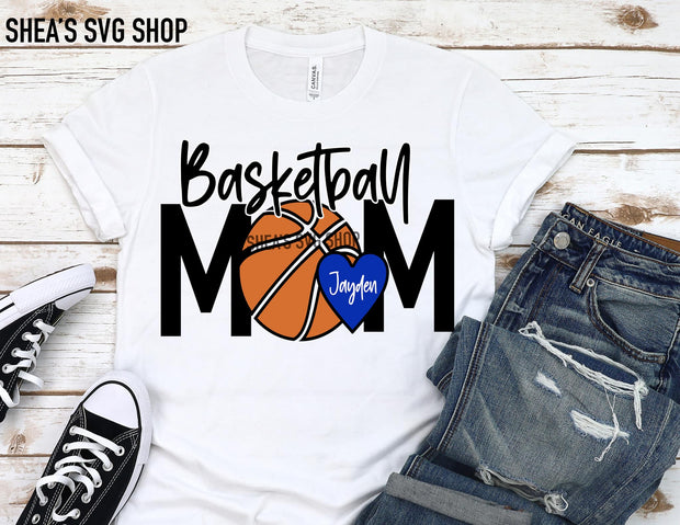 Basketball Mom Heart Plus Mocks Shown