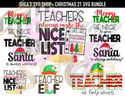 Merry Teacher SVG Bundle Plus Mocks Shown