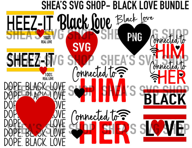 Black Love 22 SVG Bundle plus mocks shown