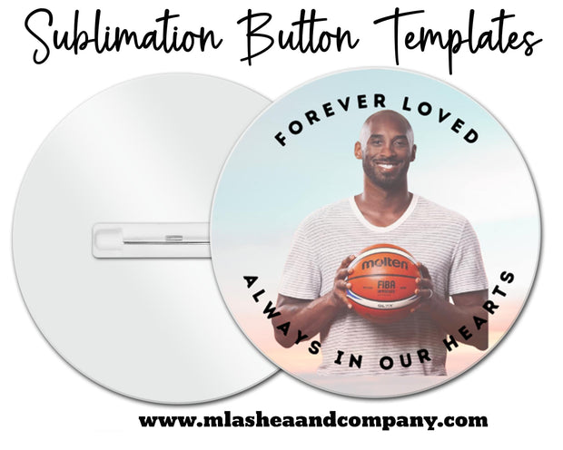 Memorial Button Circle Template plus mocks shown